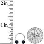 16G 3/8 Black Stone Ball End Internally Threaded Horseshoe
