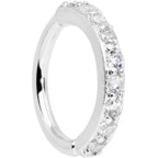 16G 5/16 Clear CZ Gem Forward Facing Closure Ring