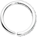 16G 3/8 Clear CZ Gem Forward Facing Closure Ring
