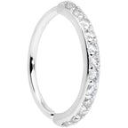 18G 3/8 Clear CZ Gem Forward Facing Closure Ring