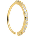 20G 3/8 Clear CZ Gem Gold Tone Forward Facing Nose Hoop