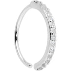 20G 3/8 Clear CZ Gem Forward Facing Nose Hoop