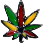 16G 1/4 Black Multicolor Pot Leaf Cartilage Tragus Earring