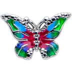 16G 5/16 Bright Beauty Textured Butterfly Labret Monroe Tragus