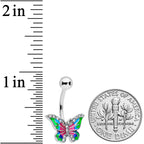 Clear Gem Bright Beauty Butterfly Belly Ring