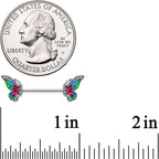14G 1/2 Clear Gem Bright Beauty Butterfly Barbell Nipple Ring Set