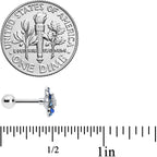 16G 1/4 Clear Blue Gem Evening Flower Cartilage Tragus Earring