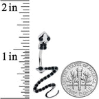 Black Gem Stylish Snakes Double Mount Belly Ring