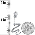 Clear Gem Stylish Snakes Double Mount Belly Ring