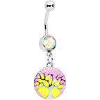 Aurora Gem Pastel Sunset Tree Dangle Belly Ring