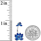 Double Blue Lotus Double Mount Belly Ring