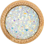 5/8 White Druzy Stone Wood Saddle Plug Set