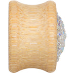 5/8 White Druzy Stone Wood Saddle Plug Set