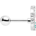 16G 1/4 Clear CZ Gem Abstract Butterfly Cartilage Tragus Earring