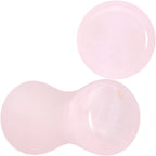 Pink Rose Quartz Round Double Flare Plug Set