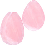 Pink Rose Quartz Drop Saddle Plug Set