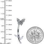 Clear Gem Branch Butterfly Top Mount Belly Ring