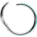 16G 3/8 Green Synthetic Opal Forward Facing Hinged Segment Ring
