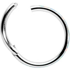 16G 3/8 White Synthetic Opal Forward Facing Hinged Segment Ring