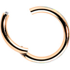 16G 5/16 White Synth Opal Rose Gold Hue Forward Face Segment Ring