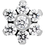 16G 5/16 Clear CZ Gem G23 Titanium Flower Labret Monroe Tragus