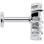 16G 1/4 Clear CZ Gem Fan Internally Threaded Labret Monroe Tragus