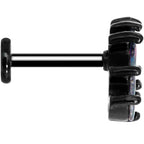 16G 5/16 Clear CZ Gem Black Fan Internally Threaded Labret Tragus