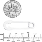 14G 3/4 White Matte Punk Rock Safety Pin Barbell Nipple Ring Set