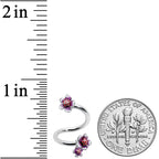 Flower In Flower Purple Red Spiral Belly Ring