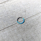 16G 3/8 Aqua Synthetic Opal Bottom Curve Hinged Segment Ring