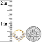 16G 5/16 Clear CZ Gem Gold Tone Chandelier Cartilage Clicker