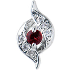 20G 1/4 Clear Red Gem Swirling Oval Nose Bone
