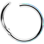 16G 3/8 Blue Synthetic Opal Sleek Forward Facing Segment Ring