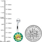 Vitrail Gem Stylish Elegance Mandala Flower Belly Ring
