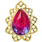 16G 5/16 Purple Tourmaline Gold Tone Drop Labret Monroe Tragus