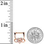 16G 5/16 Clear CZ Gem Rose Gold Tone Infinity Heart Clicker