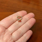 16G 5/16 Red Green Gem Gold Tone Tasty Cherry Cartilage Clicker