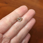 16G 5/16 Clear CZ Gem Rose Gold Hue Infinity Heart Labret Tragus