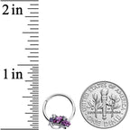 16G 3/8 Purple Gem Abstract Elegance Hinged Segment Ring