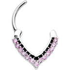16G 5/16 Pink CZ Gem Classic Chevron Cartilage Clicker