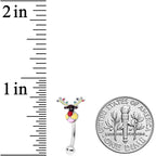 16G 5/16 Colorful Reindeer Christmas Curved Eyebrow Ring