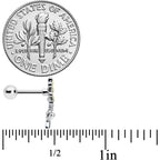 16G 1/4 Clear CZ Gem Whimsy Daisy Flower Dangle Cartilage Tragus