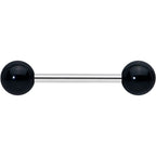 Elegant Black Agate Barbell Tongue Ring