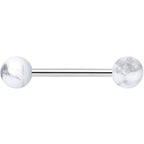 Elegant White Howlite Barbell Tongue Ring