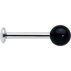 16G 5/16 Elegant Black Agate Internally Threaded Labret Tragus