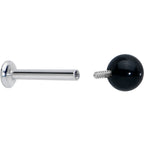 16G 5/16 Elegant Black Agate Internally Threaded Labret Tragus