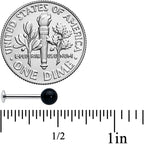 16G 5/16 Elegant Black Agate Internally Threaded Labret Tragus
