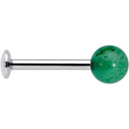 16G 5/16 Elegant Green Jade Internally Threaded Labret Tragus