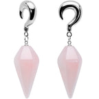 2G Pink Stone Point Curved Taper Ear Weights