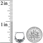 16G 3/8 Clear Gem Elegant Scrollwork Cartilage Clicker